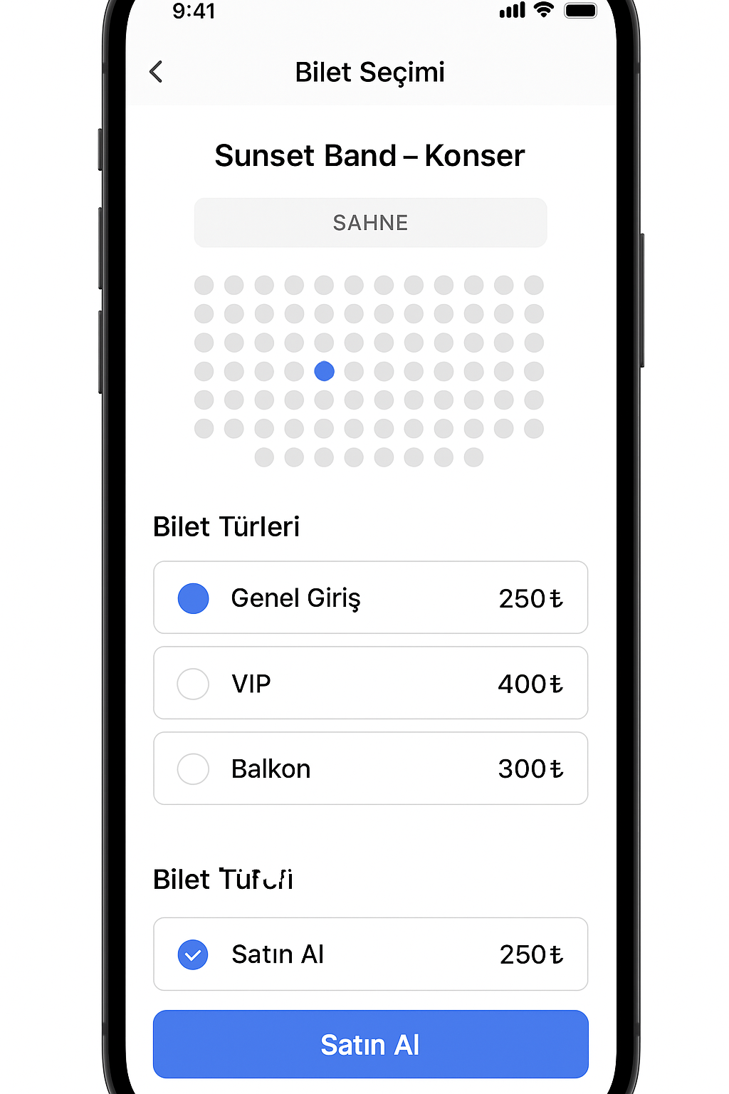 Etkinlik Biletleme Uygulaması – Görsel 2