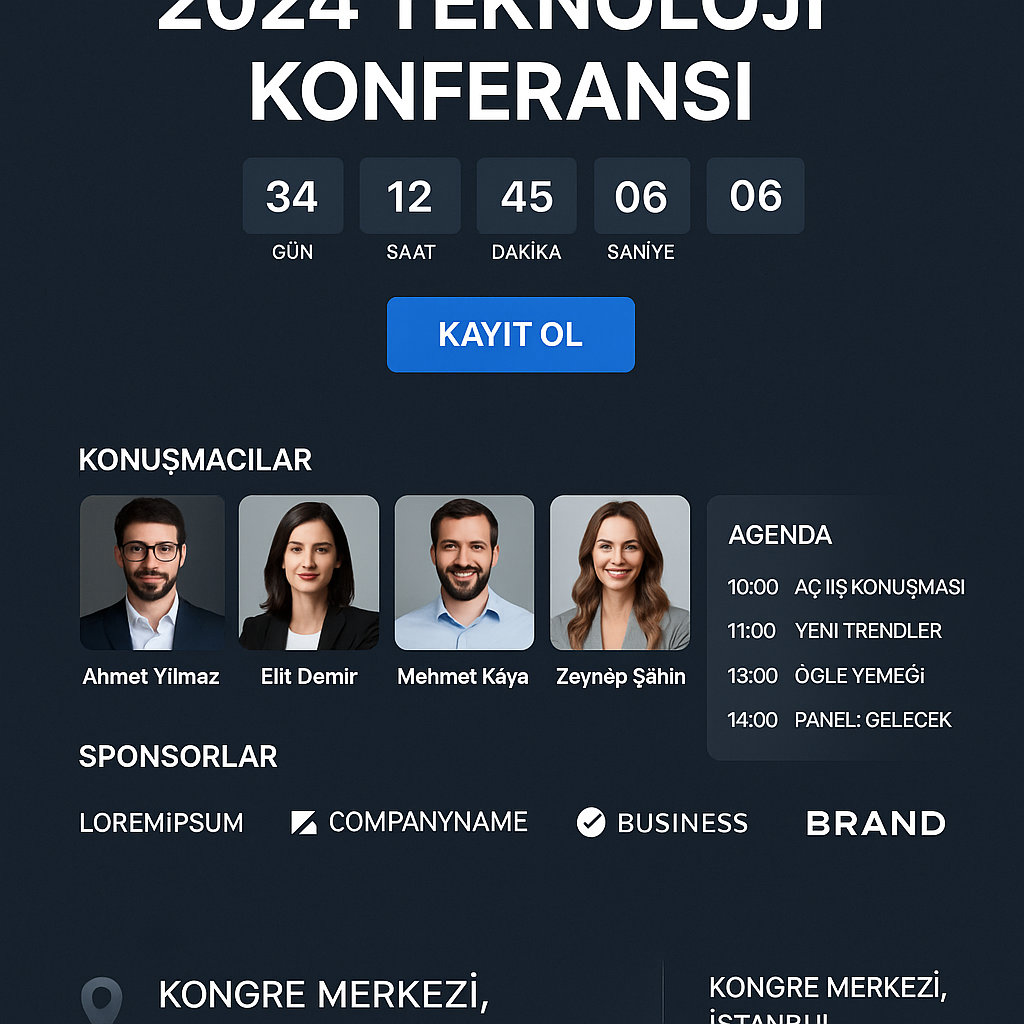 Teknoloji Konferansı Landing Page