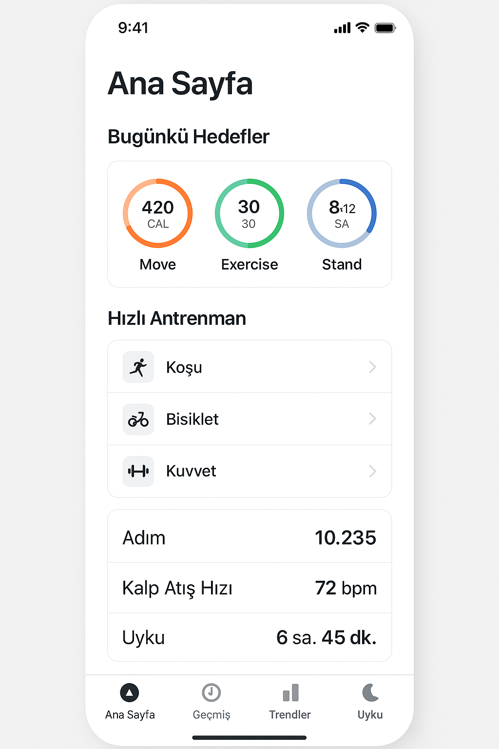 Kişisel Fitness Takip Uygulaması