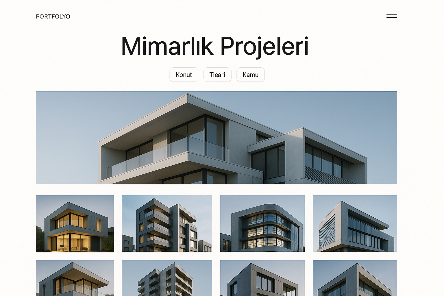 Mimarlık Portfolyo Web Sitesi