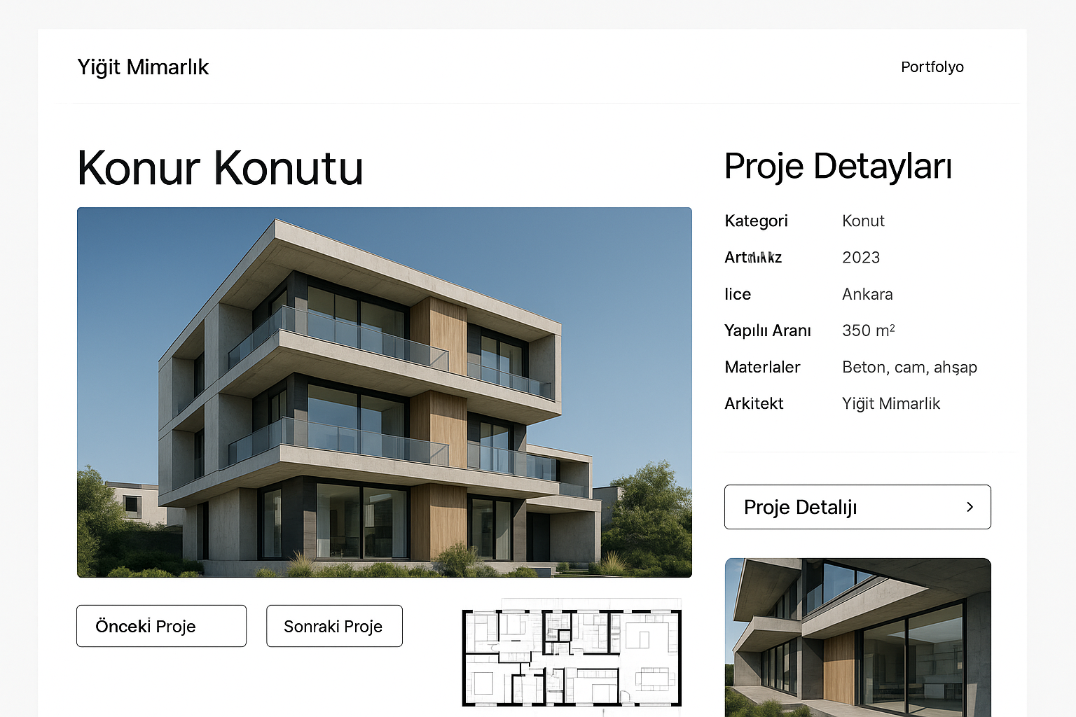 Mimarlık Portfolyo Web Sitesi – Görsel 2