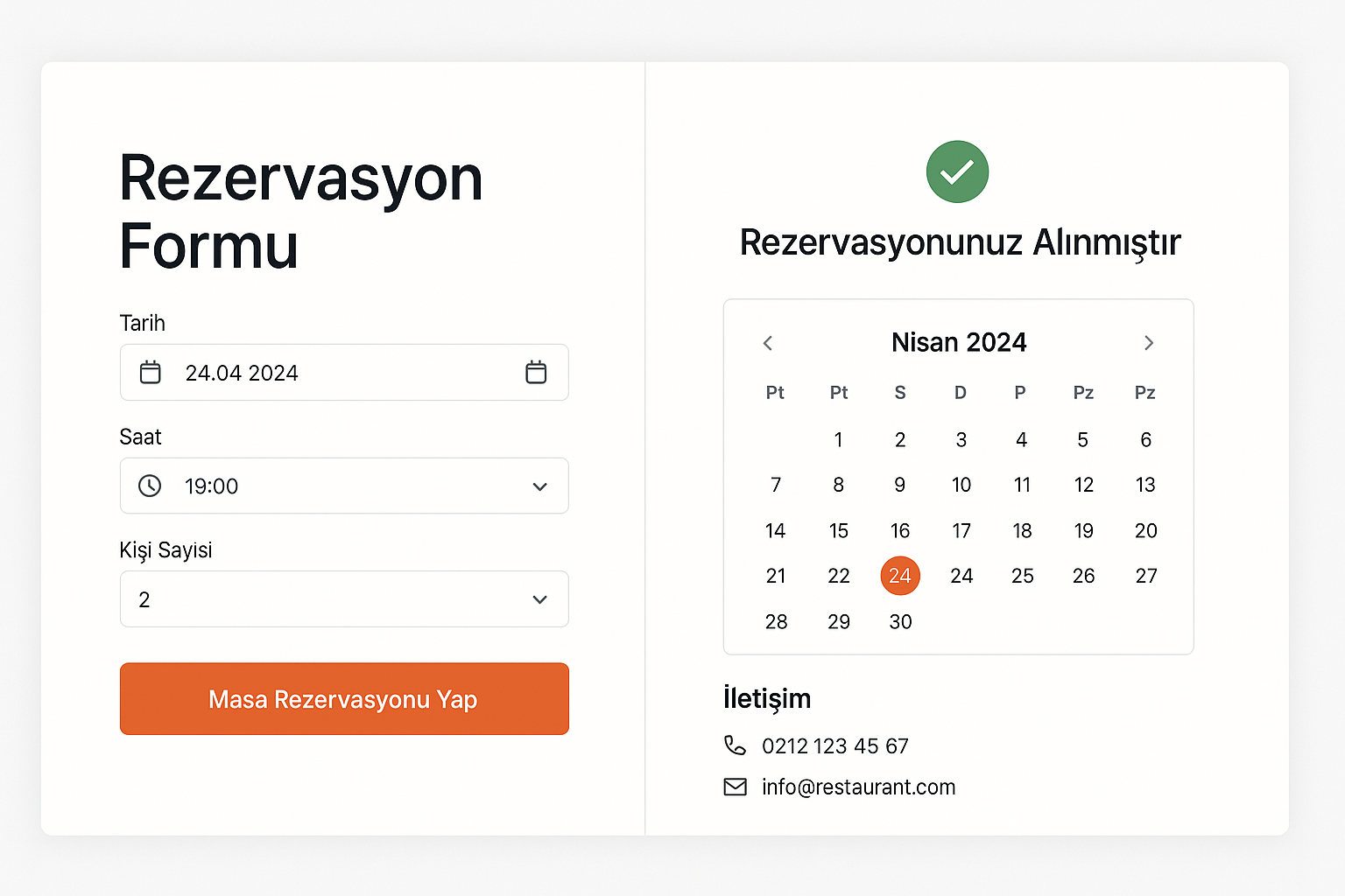 Dijital Menü & Rezervasyon Sistemi – Görsel 3