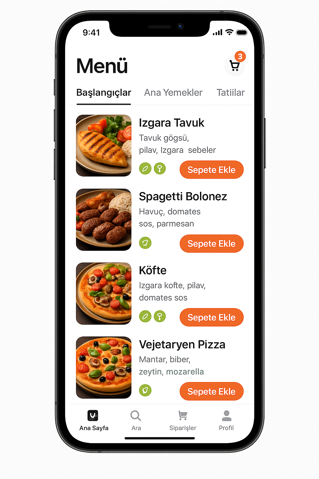 Yerel Restoran Sipariş Uygulaması – Görsel 2